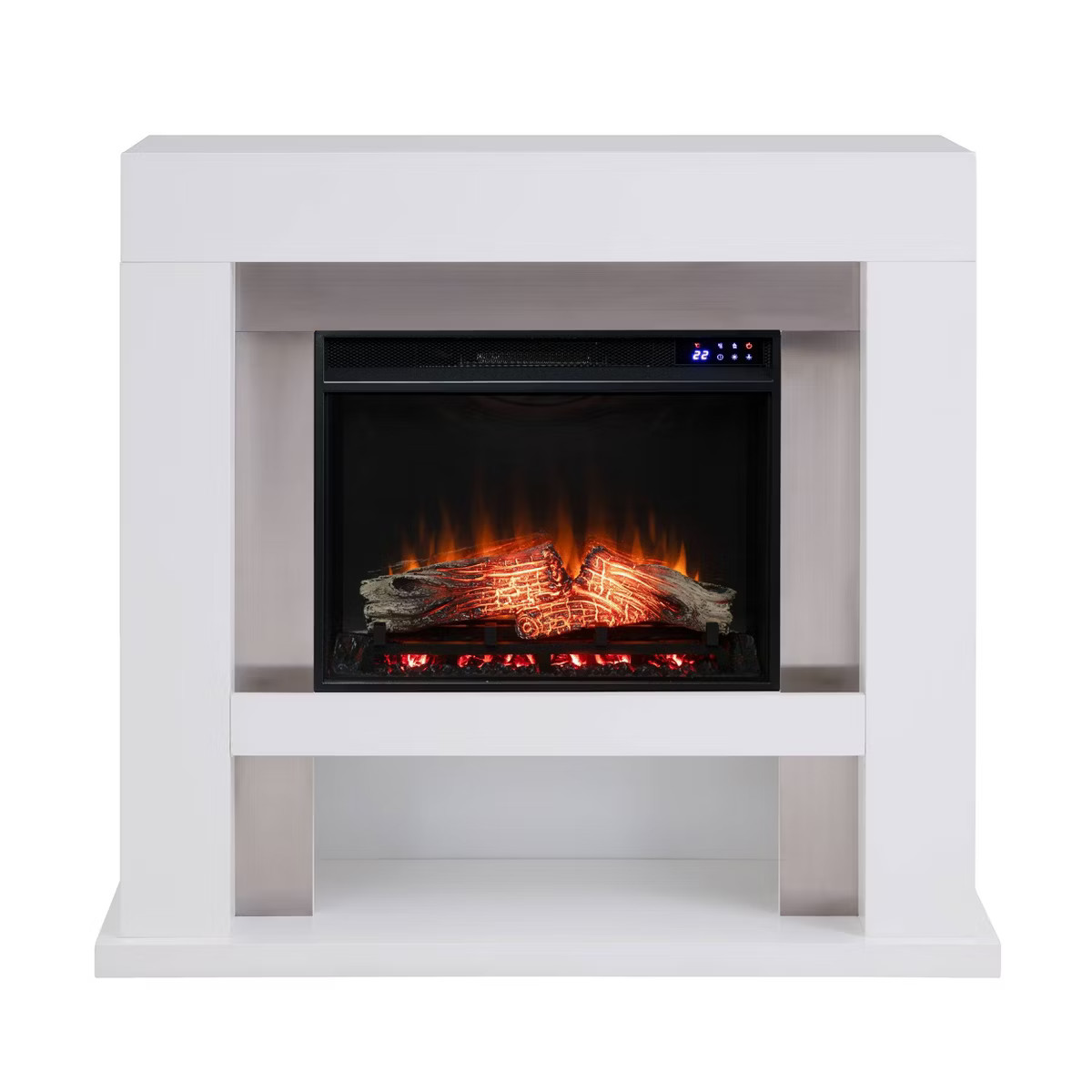 Lockman Stainless Steel Touch Screen Fireplace White - Aiden Lane | Target