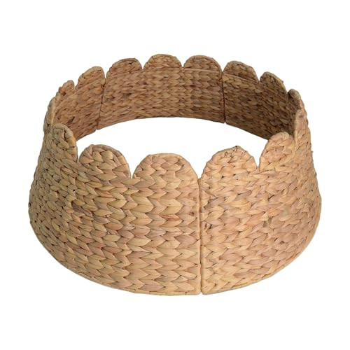 Christmas Tree Collar, 24" Woven Hyacinth Xmas Tree Collar for Artificial Trees, Woven Tree Stand Base Cover, Christmas Tree Skirt for Holiday Home Decoration | Amazon (US)