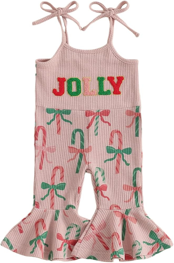 Toddler Baby Girl Thanksgiving Outfit Turkey Jumpsuit Spaghetti Strap Gobble Romper Bell Bottoms ... | Amazon (US)