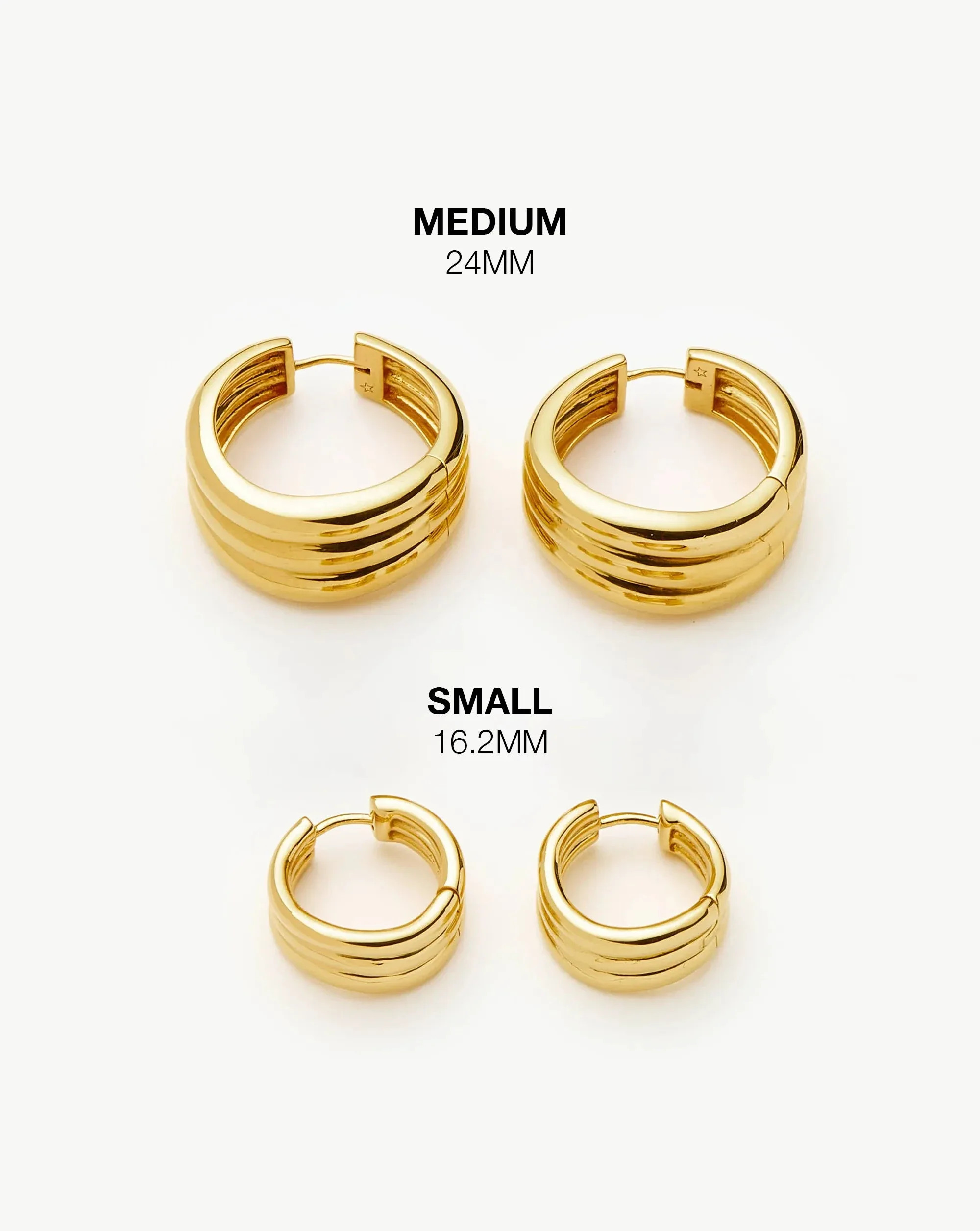 Savi Triple Ridge Hoop Earrings | Missoma US | Missoma US