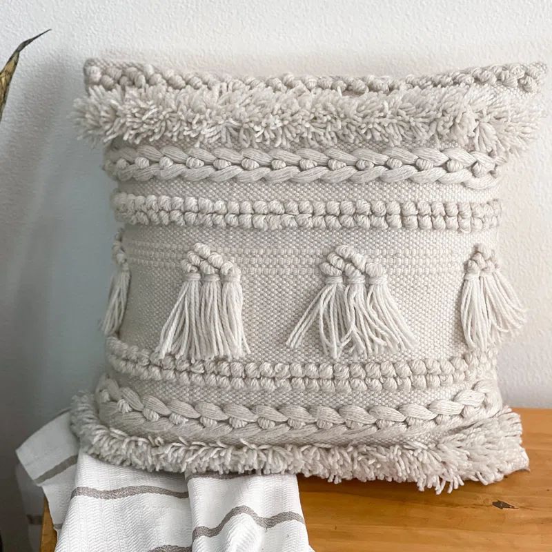 Baymont Fringed Indoor/Outdoor Pillow Cover | Wayfair North America