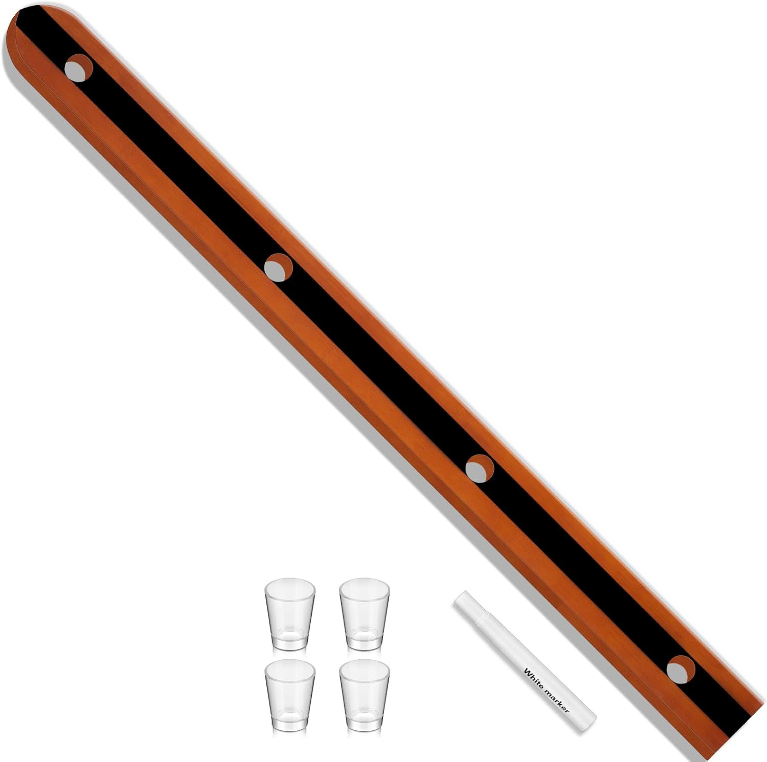Suzile Wooden Shot Board Ski 4 Person Retro Rustic Shot Board Ski with 4 Glasses and Marker for W... | Amazon (US)