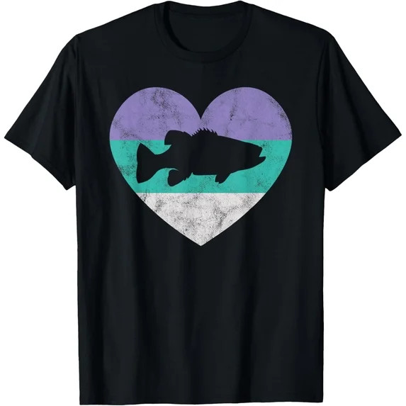 Bass Fish Gift For Women & Girls Retro Cute T-Shirt | Walmart (US)