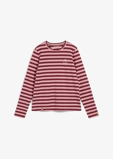 Gestreiftes Langarmshirt mit Stickerei | Bonprix DE