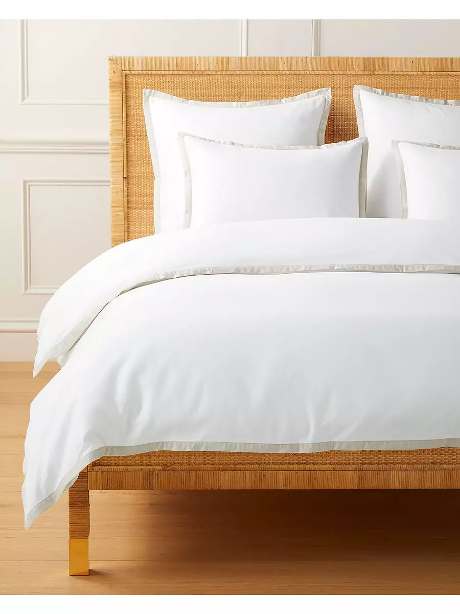 Border Frame Sateen Duvet Cover | Serena and Lily
