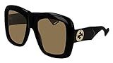GUCCI 0498 Black Brown Fashion Oversized Unisex MOD Sunglasses GG0498S | Amazon (US)