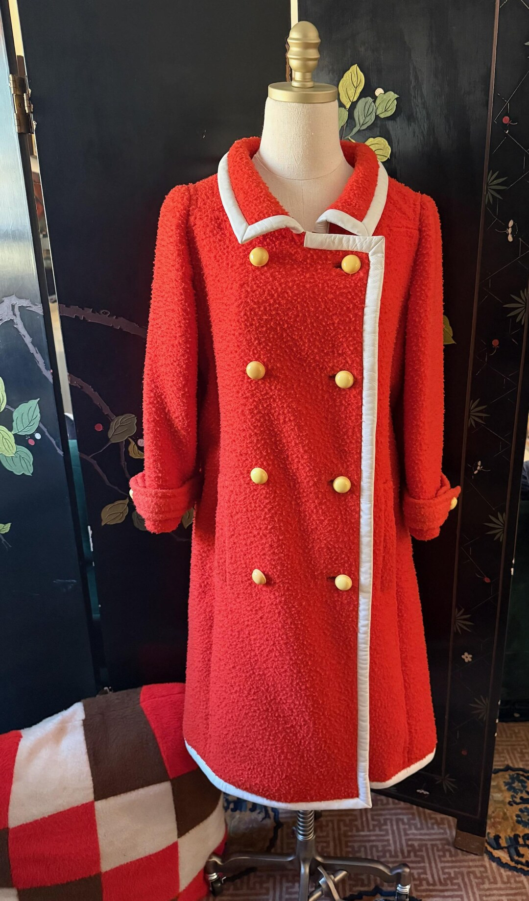 1960s MOD Courreges for Samuel Robert Poppy Red Orange Nubby Wool Coat 1965 | Etsy (US)