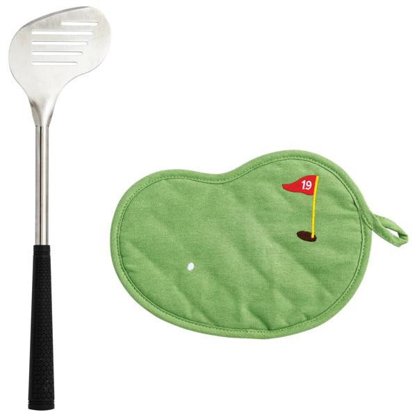 Mud Pie Golf Grill Set in Green | Exterior:/Rayon/Cotton | Mud Pie