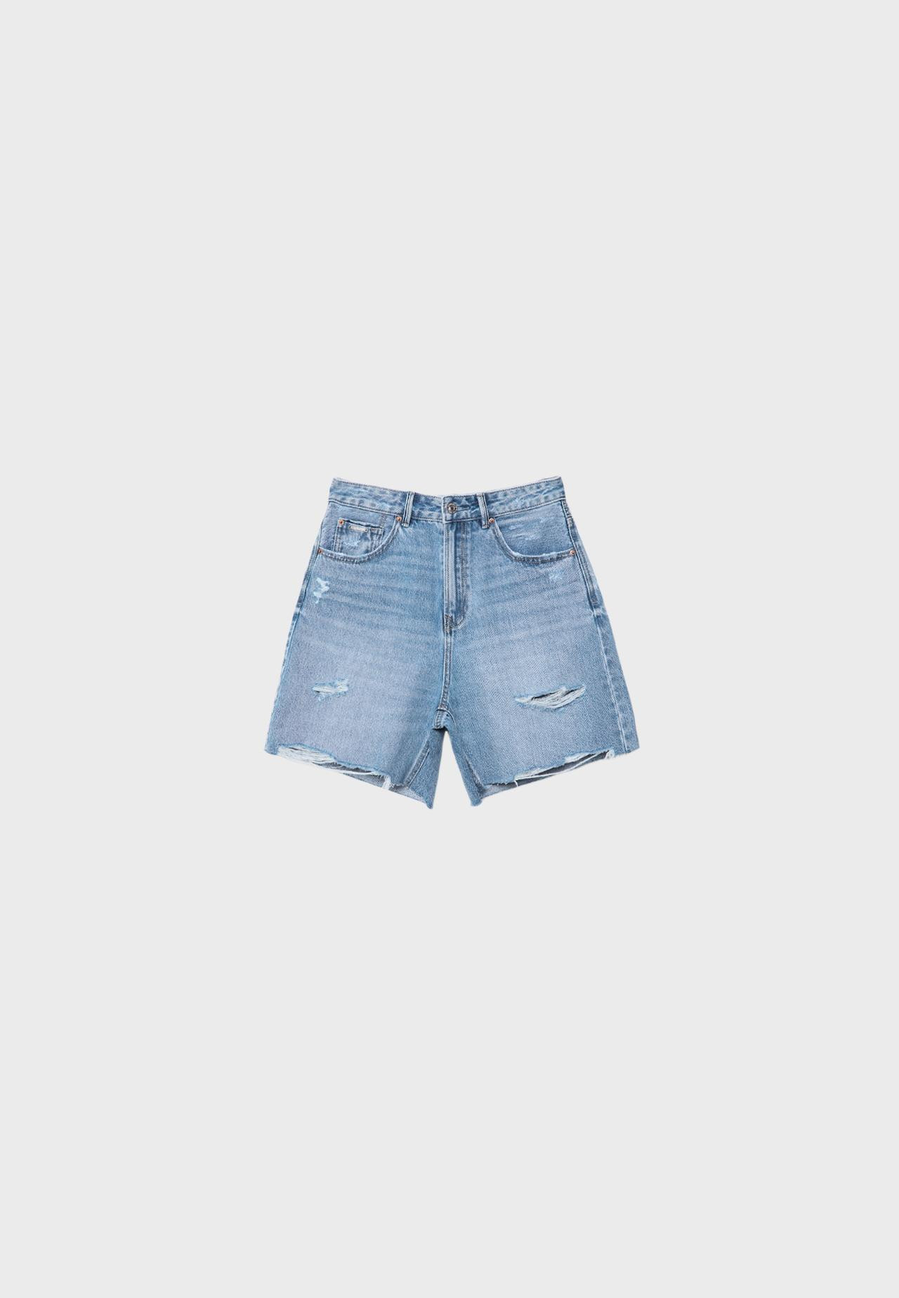 D93 Longline denim short | Stradivarius (NL)