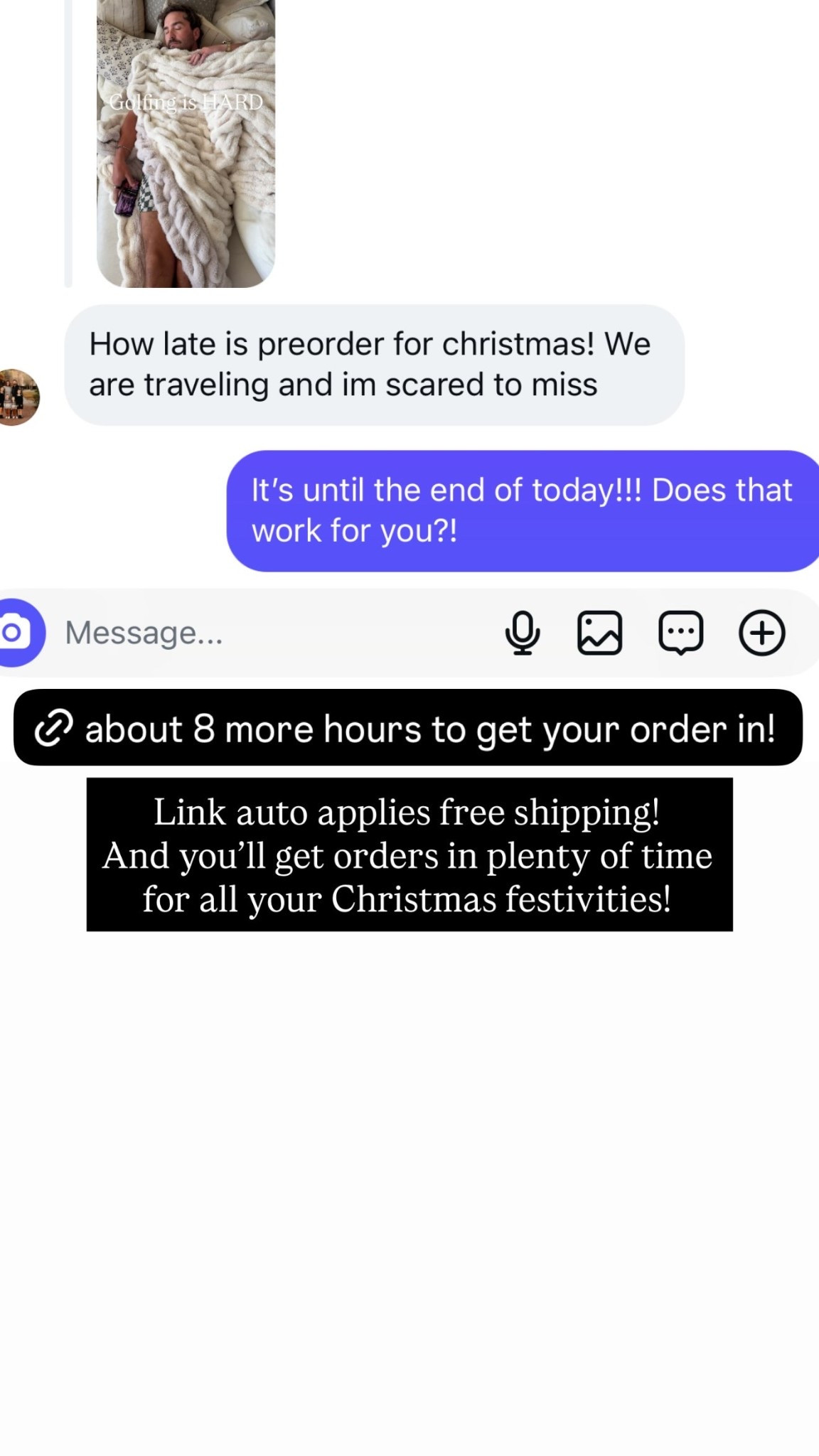 Link auto applies free shipping!
And you’ll get orders in plenty of time for all your Christmas festivities!