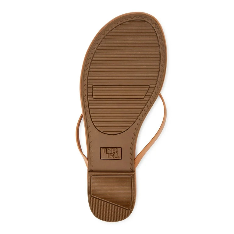 Time and Tru Women's Barely There Thong Sandals, Wide Width Available | Walmart (US)