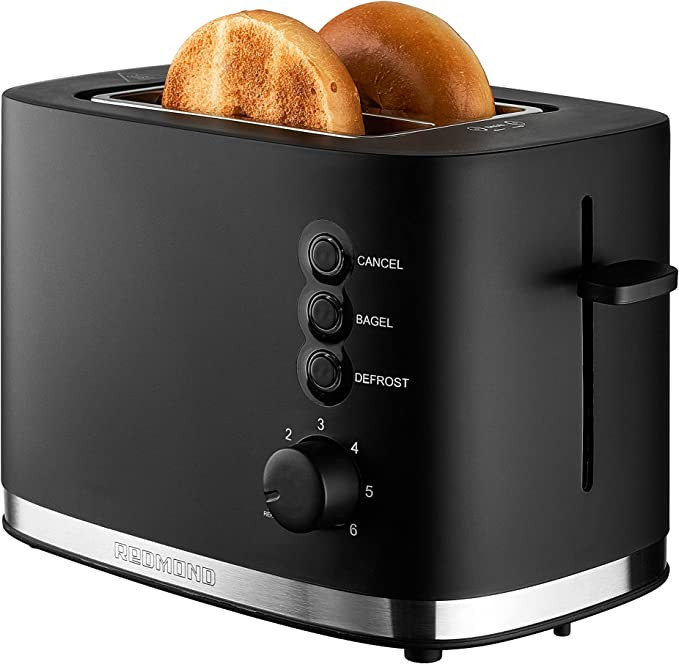REDMOND Toaster 2 Slice, 1.5" Extra Wide Slots Black Toaster with Reheat, Bagel, Defrost, Cancel ... | Amazon (US)