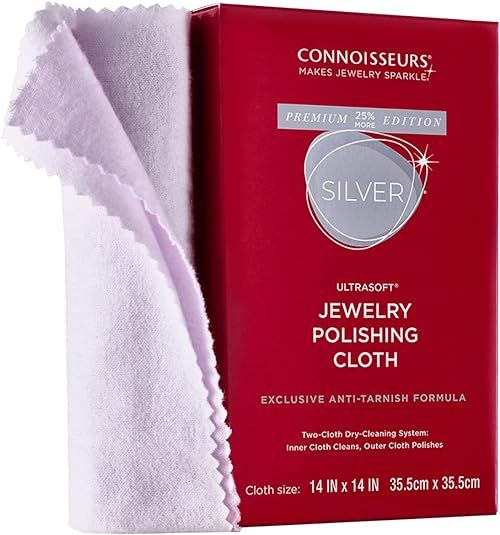 CONNOISSEURS Premium Edition Ultrasoft 14x14 Extra Large Gold or Silver Jewelry Polishing Cloth, ... | Amazon (US)