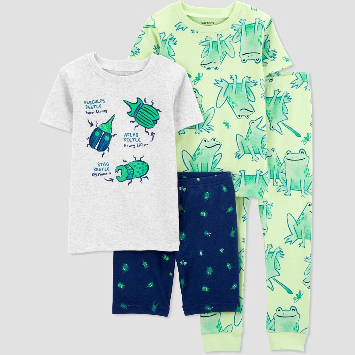 Carter's Just One You® Toddler Boys' 4pc Frogs Pajama Set - Blue/Green 5T | Target
