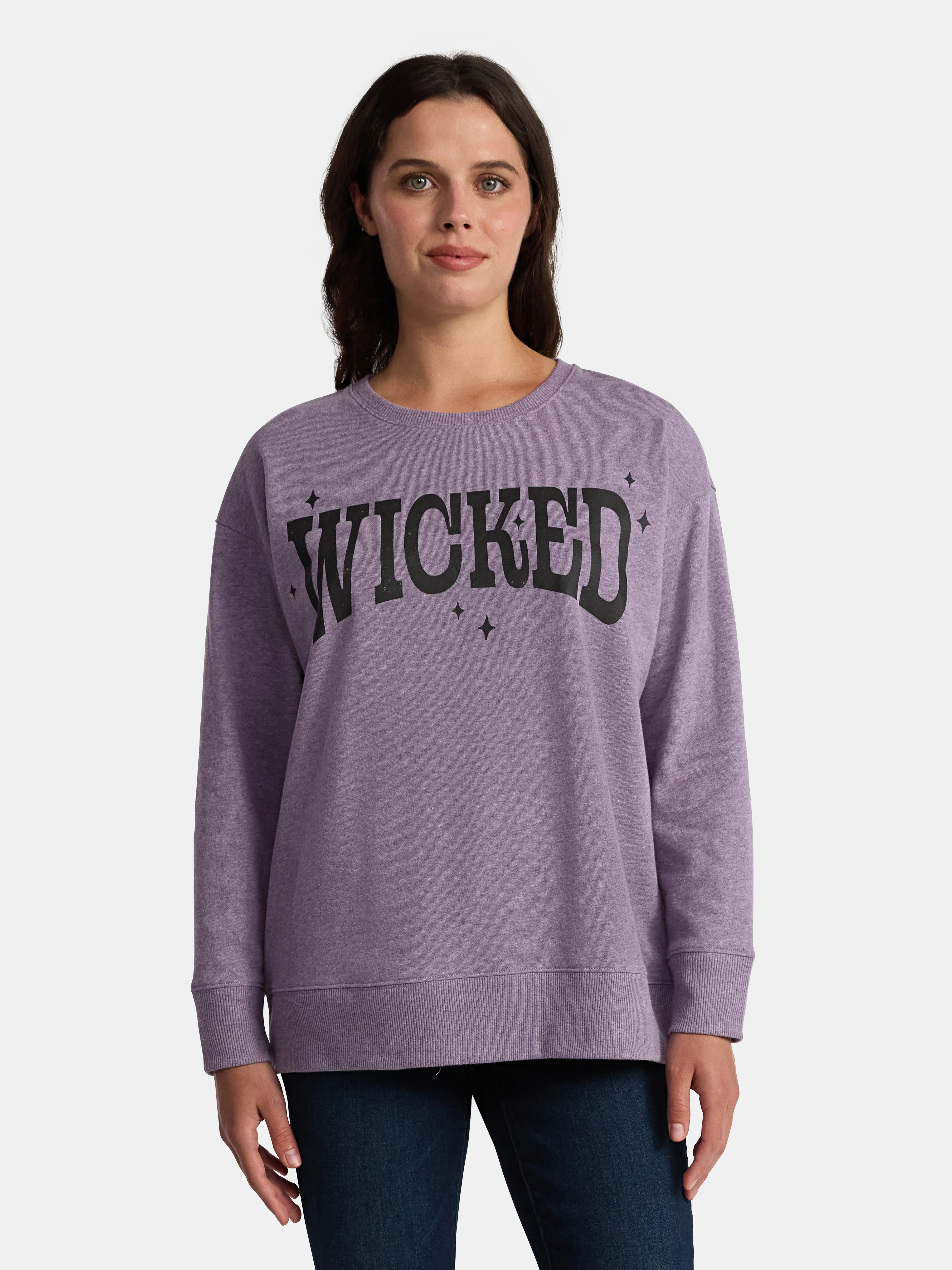 Women's Halloween Perfectly Wicked Graphic Fleece Sweatshirt from Way to Celebrate, Sizes S-3XL | Walmart (US)
