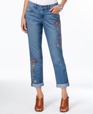 Style & Co Embroidered Boyfriend Jeans, Created for Macy's | Macys CA