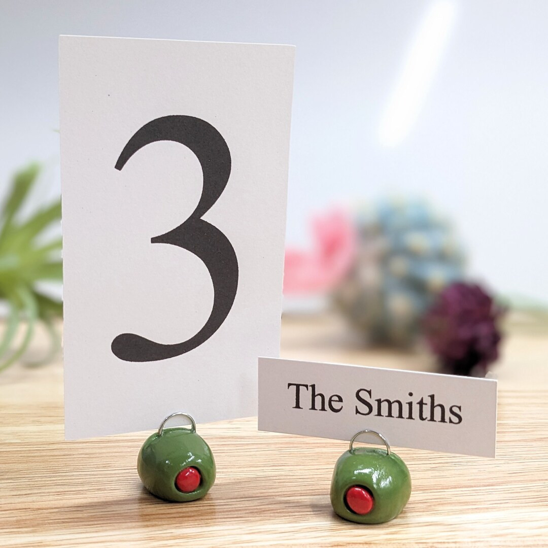 Spanish Green Clay Olive Place Card Holder, Bulk Quantities Available - Etsy | Etsy (US)