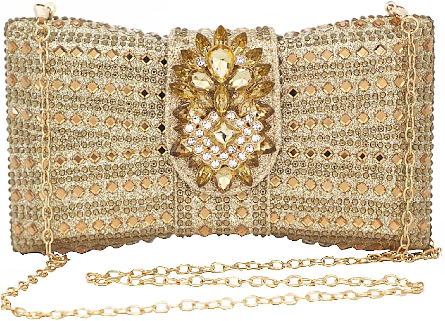 Crystal Clutch Bling Purses For Women Novelty Bow Evening Bag Chaliwini Silver Rhinestone Party H... | Amazon (US)