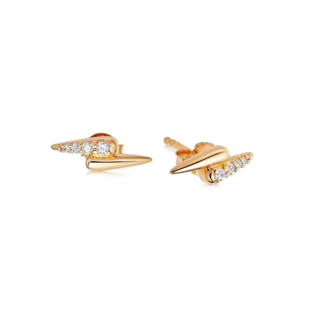 Half Pave Double Claw Stud Earrings | Missoma