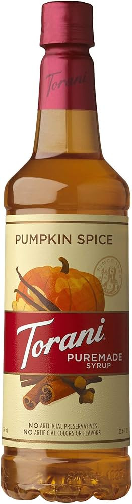 Torani Puremade Syrup Pumpkin Spice 750 ML | Amazon (US)