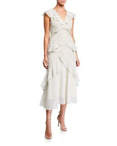 Ruffle Polka Dot Maxi Dress | Lastcall