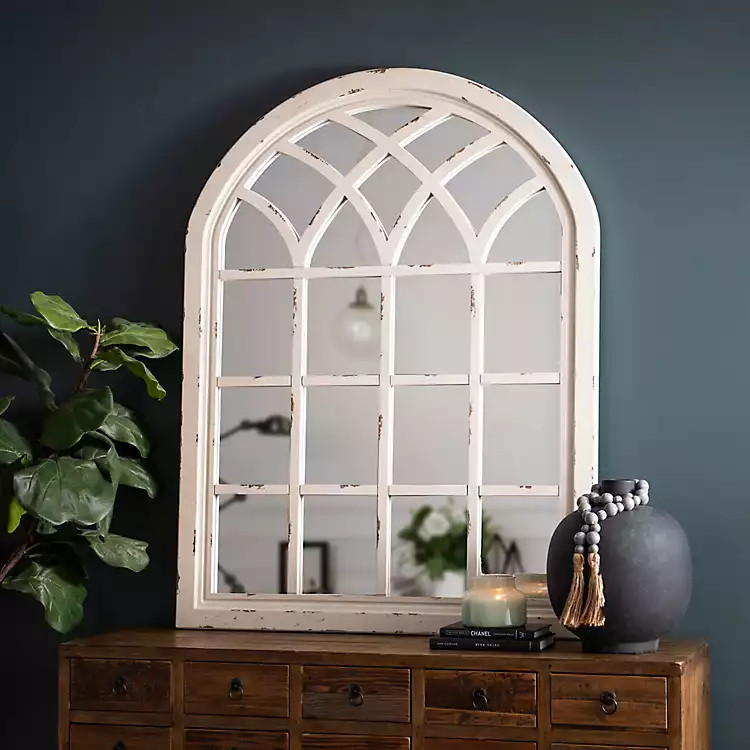 Distressed Cream Sadie Arch Mirror | Kirkland's Home