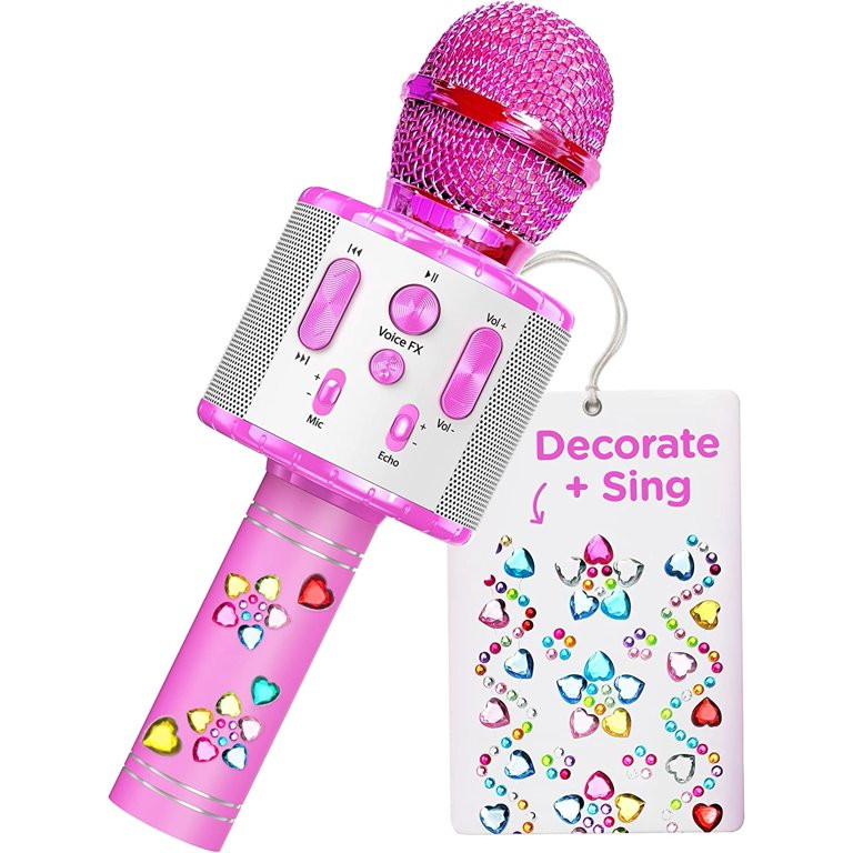 Move2Play, Kids Karaoke Microphone | Personalize with Jewel Stickers | Birthday Gift for Girls, B... | Walmart (US)