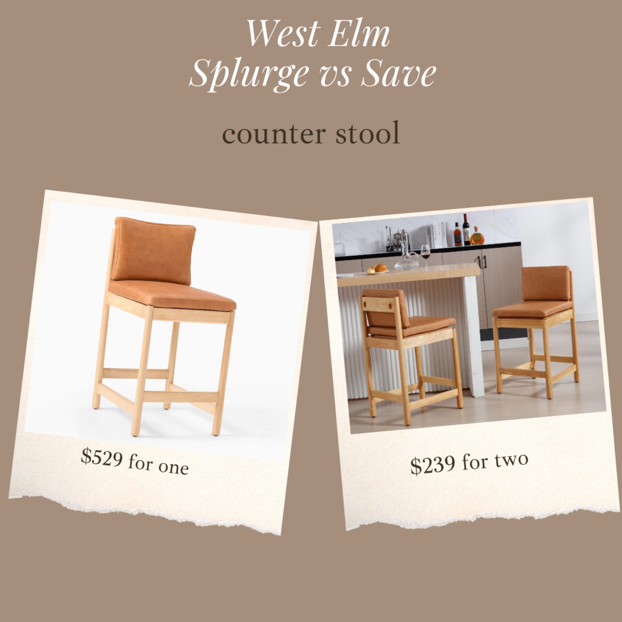 Just found these stunning west elm inspired counter height stools!! Wow I love and only $119 per stool! 

Comes in white & black cushions too!!!!! 

#LTKhome #LTKsalealert