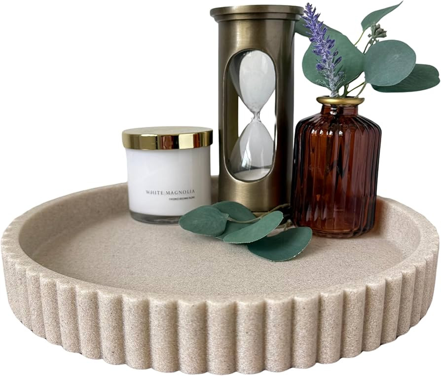 OAKOA Decorative Tray for Decor - Coffee Table Tray for Living Room - Round Tray for Home Decor -... | Amazon (US)