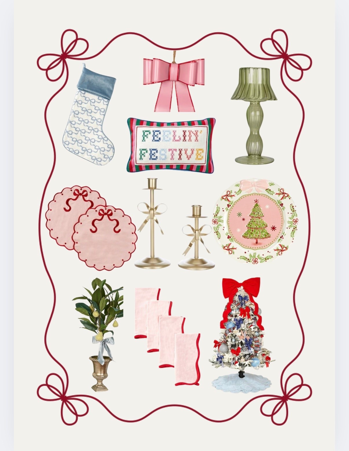 Feelin festive! Loving this gorgeous Christmas decor and tabletop cuteness 

#christmasdecorations
#christmastablesetting
#christmasstocking
#christmasribbon
#christmasbows

#LTKHome #LTKHoliday #LTKSeasonal