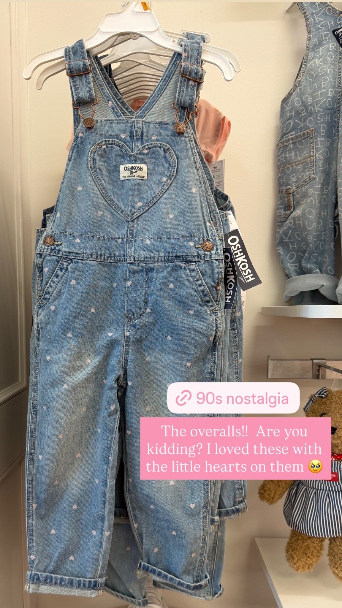 The overalls!! Are you kidding? I loved these with the little hearts on them 🥹