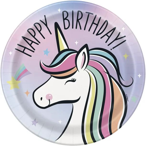Way to Celebrate! Dreamy Unicorn Paper Dinner Plates, 9in, 10ct | Walmart (US)