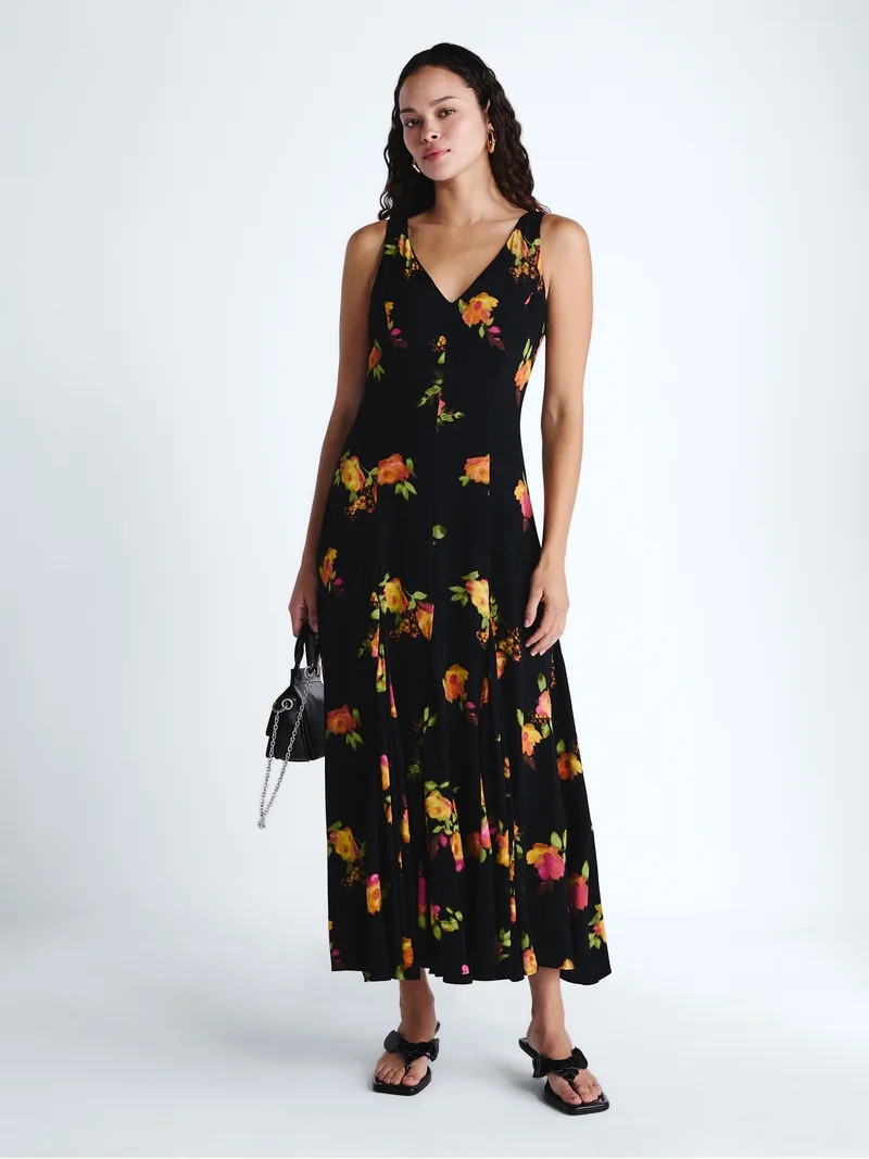 Scoop Women's and Women's Plus Maxi Godet Dress, Sizes 0-26W | Walmart (US)