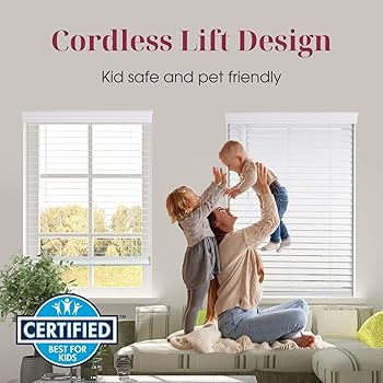 ARLO BLINDS Faux Wood Blinds with Crown Valance - 30.5" W x 36" H, White Cordless 2 Inch Horizont... | Amazon (US)