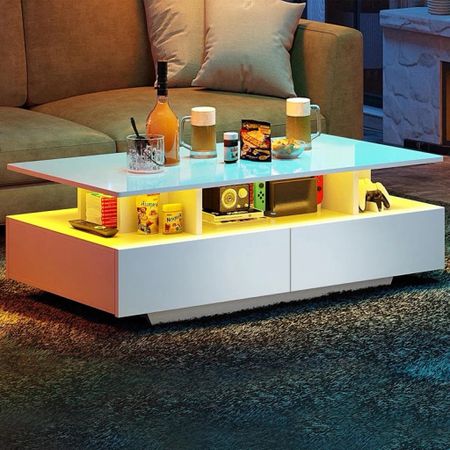 Shop LED coffee tables! The Ellise LED Coffee Table with 4 Drawers is under $150.

Keywords: Coffee table, dining room, round coffee table, rectangle coffee table, glass coffee table 

#LTKhome #LTKSeasonal #LTKsalealert