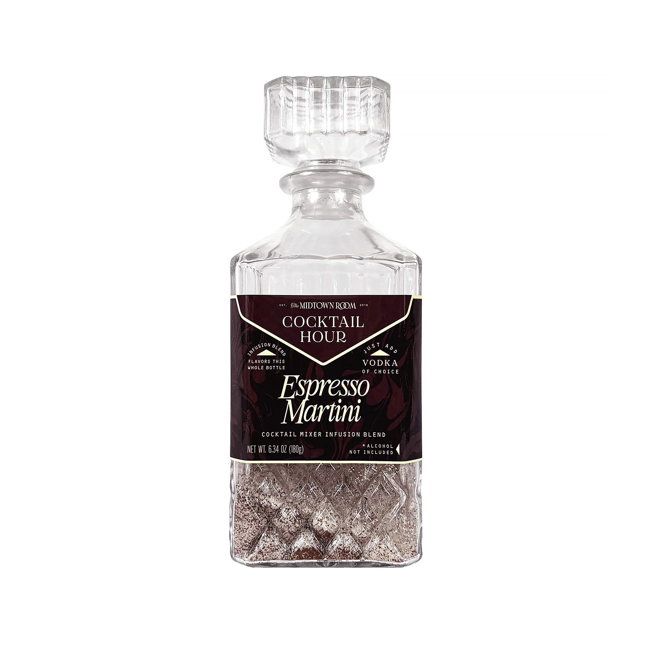 The Midtown Room Cut Glass Decanter Bottle with Espresso Martini Dry Coffee Bean Mix by MSRF, Inc... | Walmart (US)