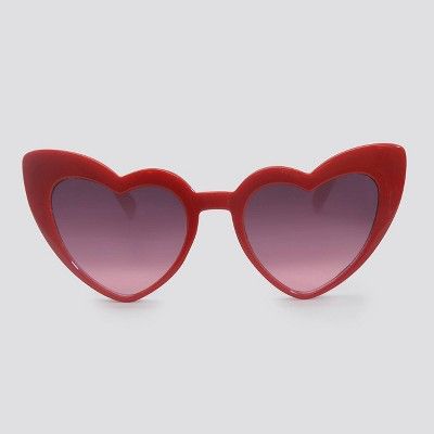 Women&#39;s Heart Shaped Plastic Sunglasses Silhouette - Wild Fable&#8482; Red | Target