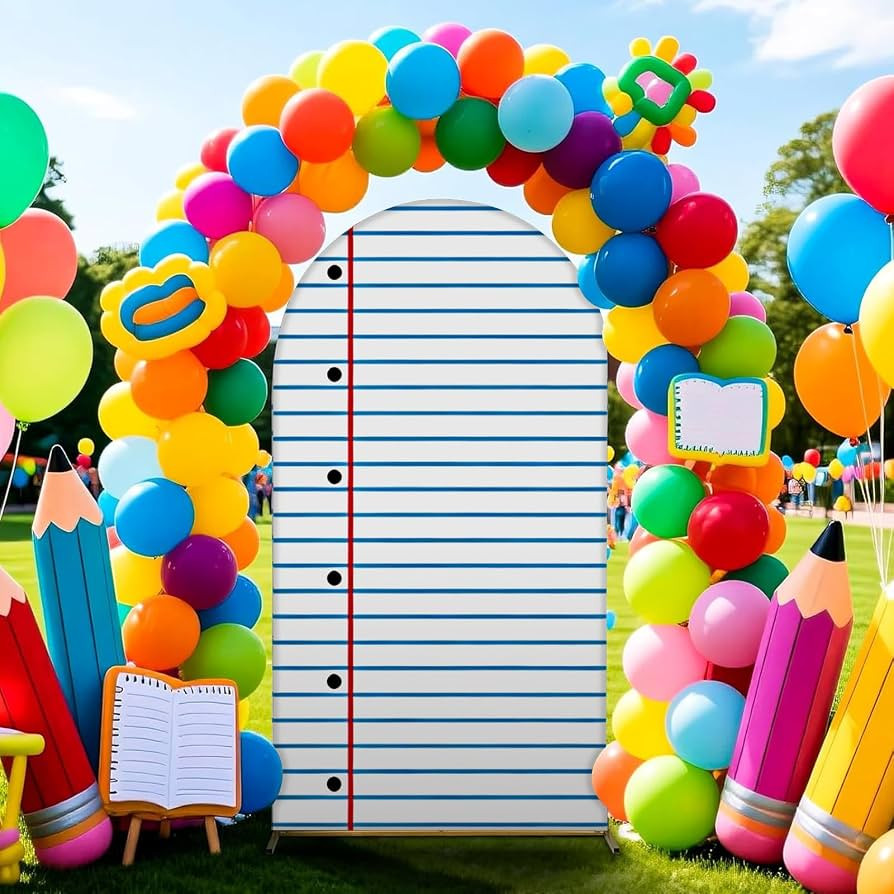 Notebook Arch Cover 6ft Welcome Back to School Party Decorations Spandex Fitted Arch Stand Covers... | Amazon (US)
