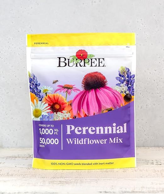 Burpee Wildflower 50,000 Bulk, 1 Bag | 18 Varieties of Non-GMO Flower Seeds Pollinator Garden, Pe... | Amazon (US)