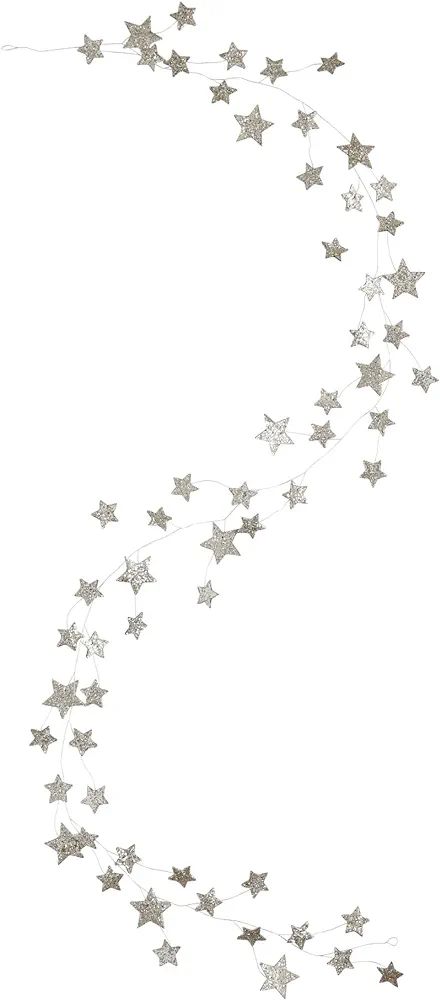 Creative Co-Op 72" Star Shaped Glitter Garland, Multi | Amazon (US)