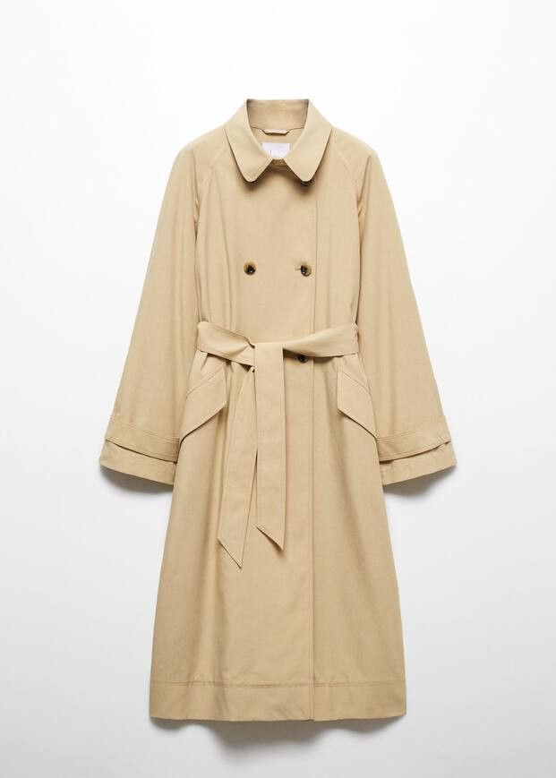 Fluid tencel trench coat -  Women | Mango USA | MANGO (US)