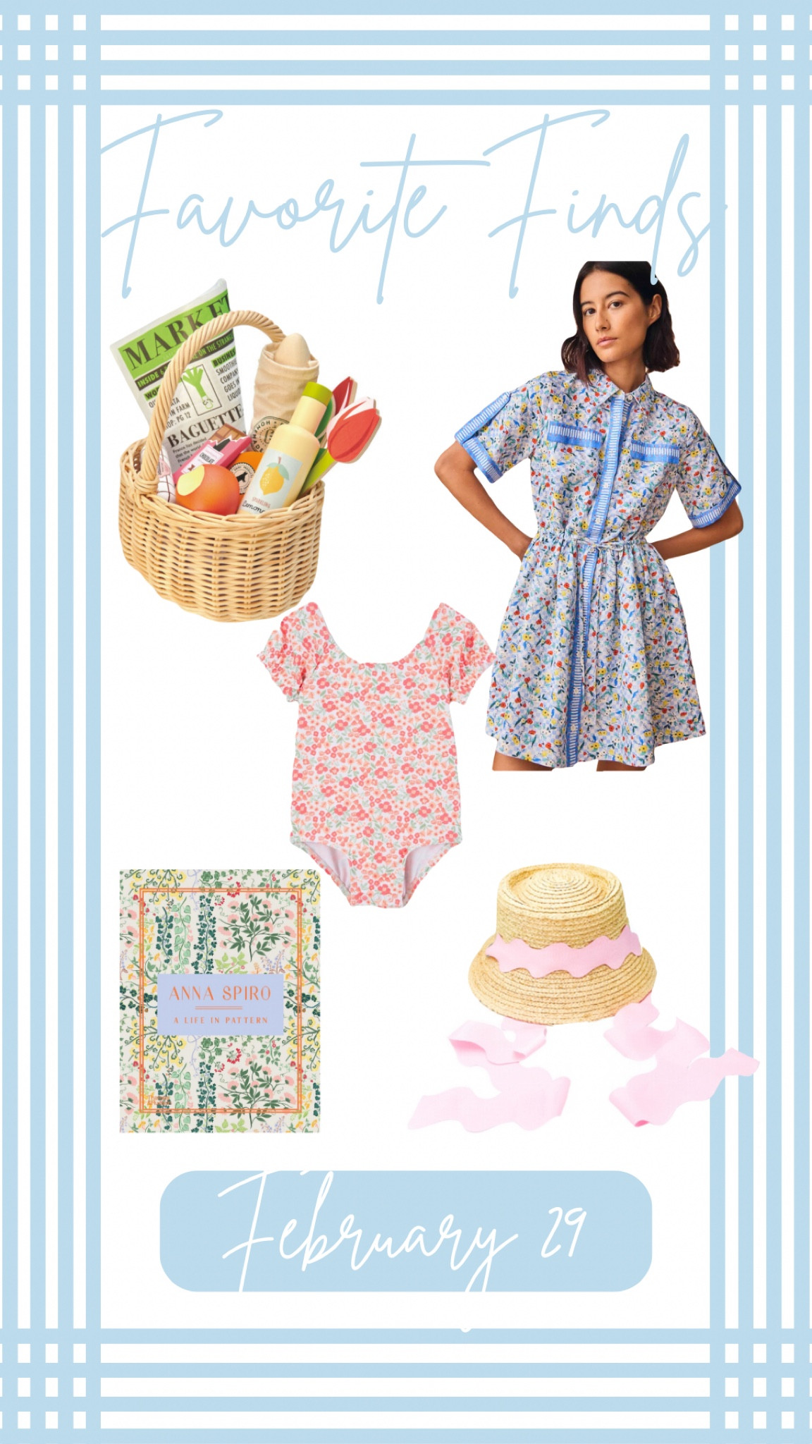 Favorite finds of the week. A new dress, a favorite coffee table book, the cutest girls bathing suit, the chicest girls sun hat, and the most adorable and detailed shopping basket set for imaginary play!

#LTKhome #LTKkids #LTKSeasonal