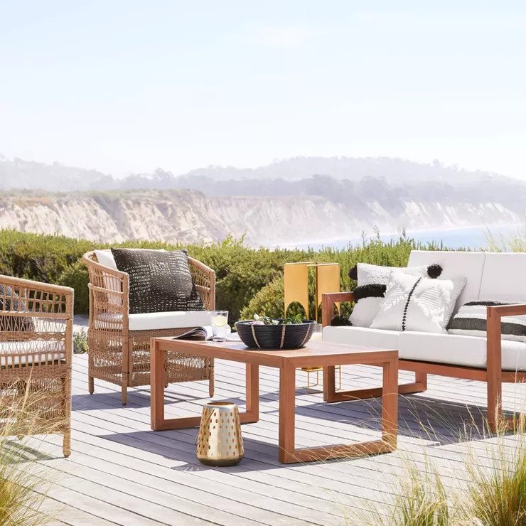 Kaufmann Wood Patio Loveseat - Linen - Project 62™ | Target