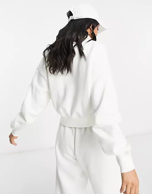 Nike Phoenix Fleece cropped quarter zip sweatshirt in white | ASOS (Global)