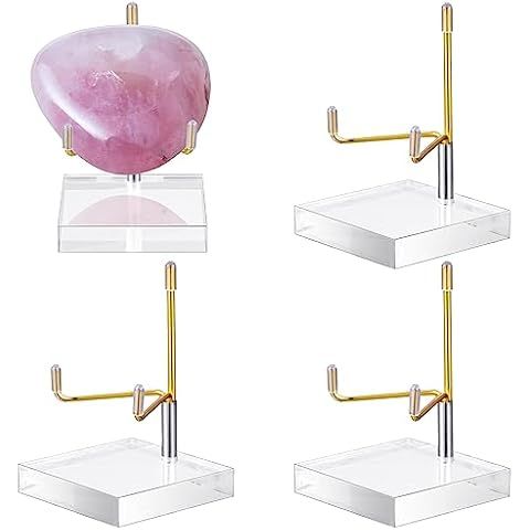 Hipiwe Clear Acrylic Display Stand Holder with Adjustable Metal Arms Display Easel Stands for Gem... | Amazon (US)