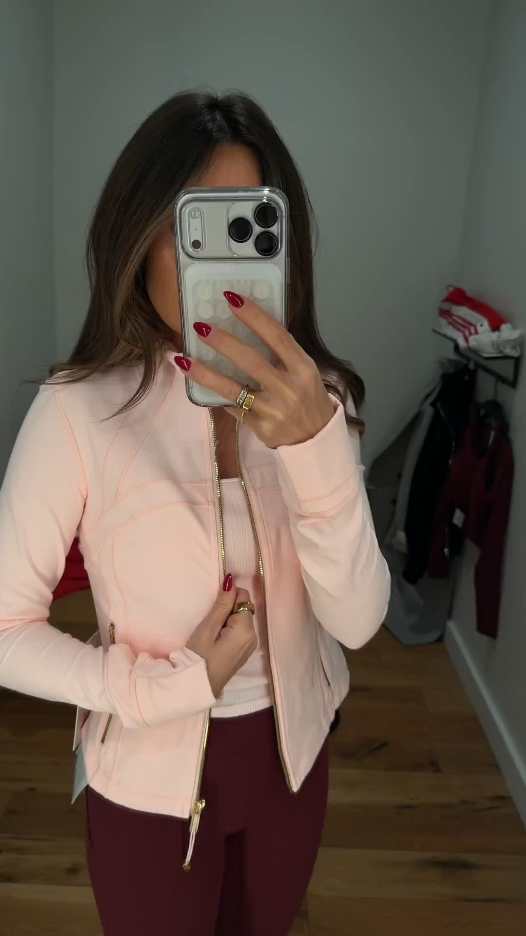 The COLOR, so good!! Wearing a size 6-small in tops and size 4-small in bottoms! 

lululemon, define jacket, activewear, new arrivals 

#LTKgrwm #LTKValentine