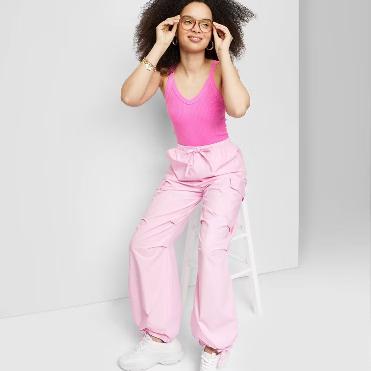 Women's V-Neck Ribbed Tiny Tank Top - Wild Fable™ | Target