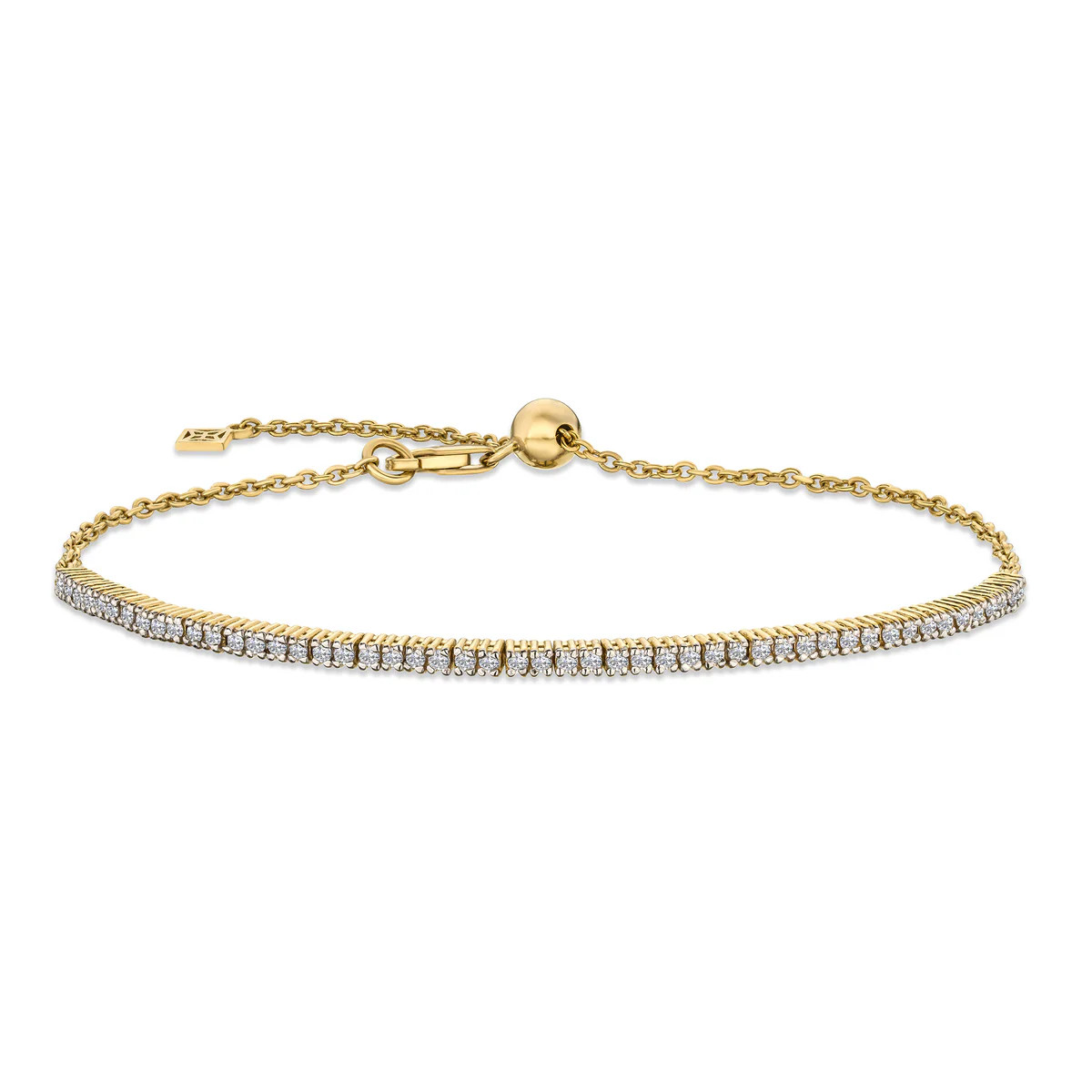 Adjustable Lab Diamond Tennis Bracelet 0.50ct in 18K Gold Vermeil | The Diamond Store