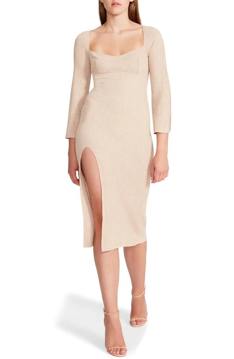 Steve Madden Ginette Metallic Long Sleeve Body-Con Midi Sweater Dress | Nordstrom | Nordstrom