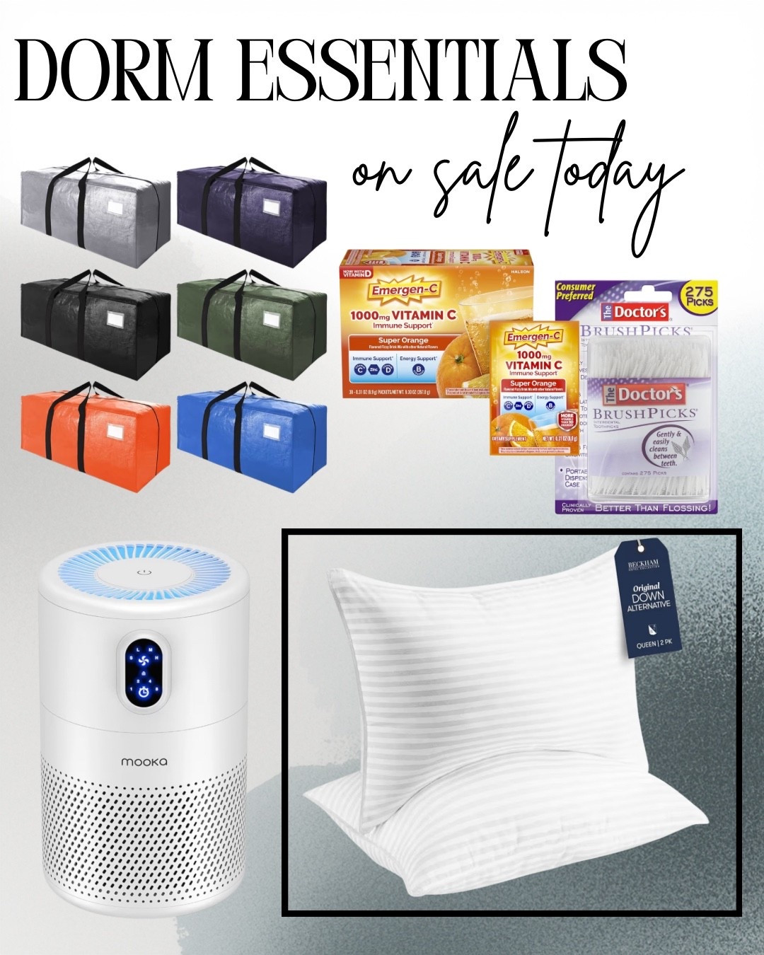 Dorm room purchases are  officially underway 🤍

If you’re sending a kid off to college this fall, don’t skip the little things that help them stay healthy in a brand new environment. An air purifier is always at the top of my list for dorms, especially with shared spaces and recycled air.

My daughter is super susceptible to getting sick anytime she’s around new people, so I always have her start taking Emergen-C daily for at least the first 30 days while her body adjusts. Add in extra bedding, under-bed storage, and the little essentials they never think about… and you’re already ahead of the game 🙌

Al these items are on sale! Also the more pillows the better!!

#LTKSaleAlert